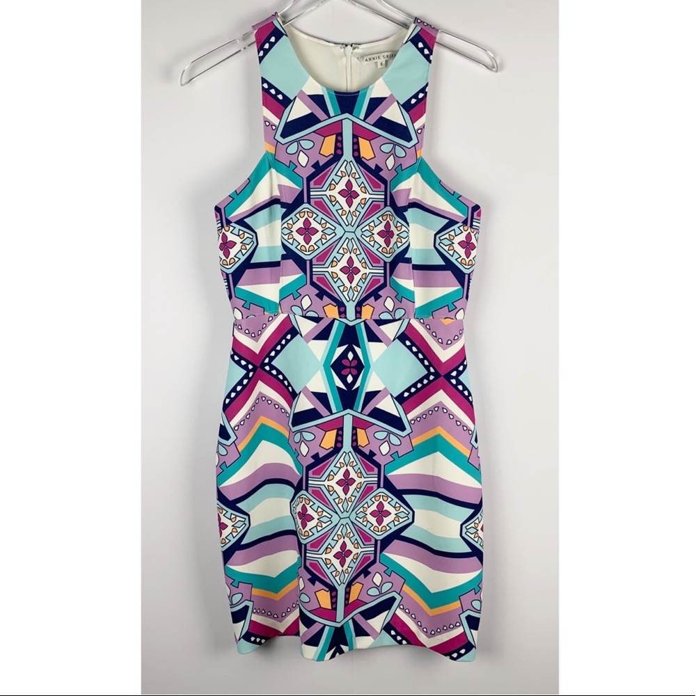 ANNIE GRIFFIN Mixed Print Dress 6 ✨